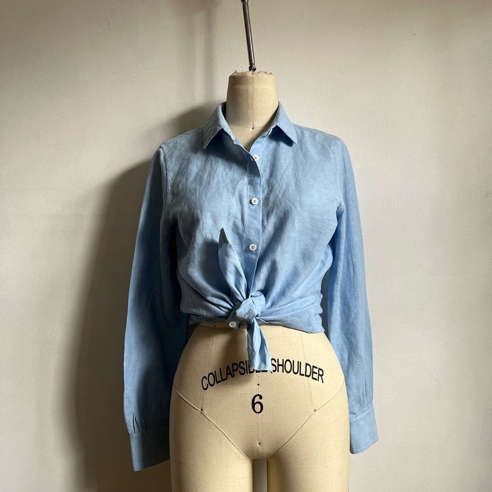 Light Blue Linen Shirt by Brooks Brothers